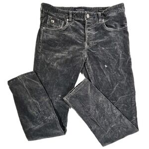 Scotch & Soda Men's Charcoal Black Corduroy Pants